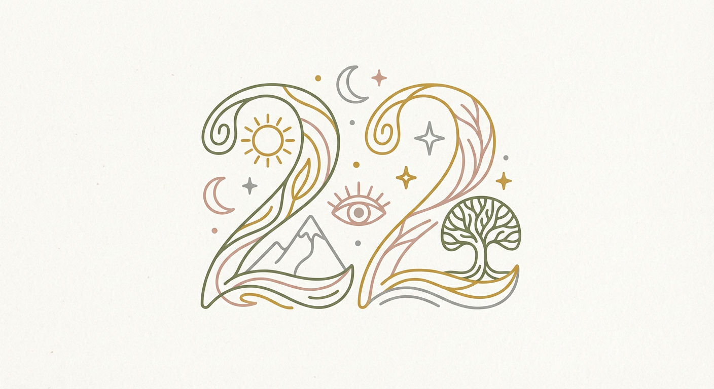 数字22とスピリチュアルなイメージイラスト