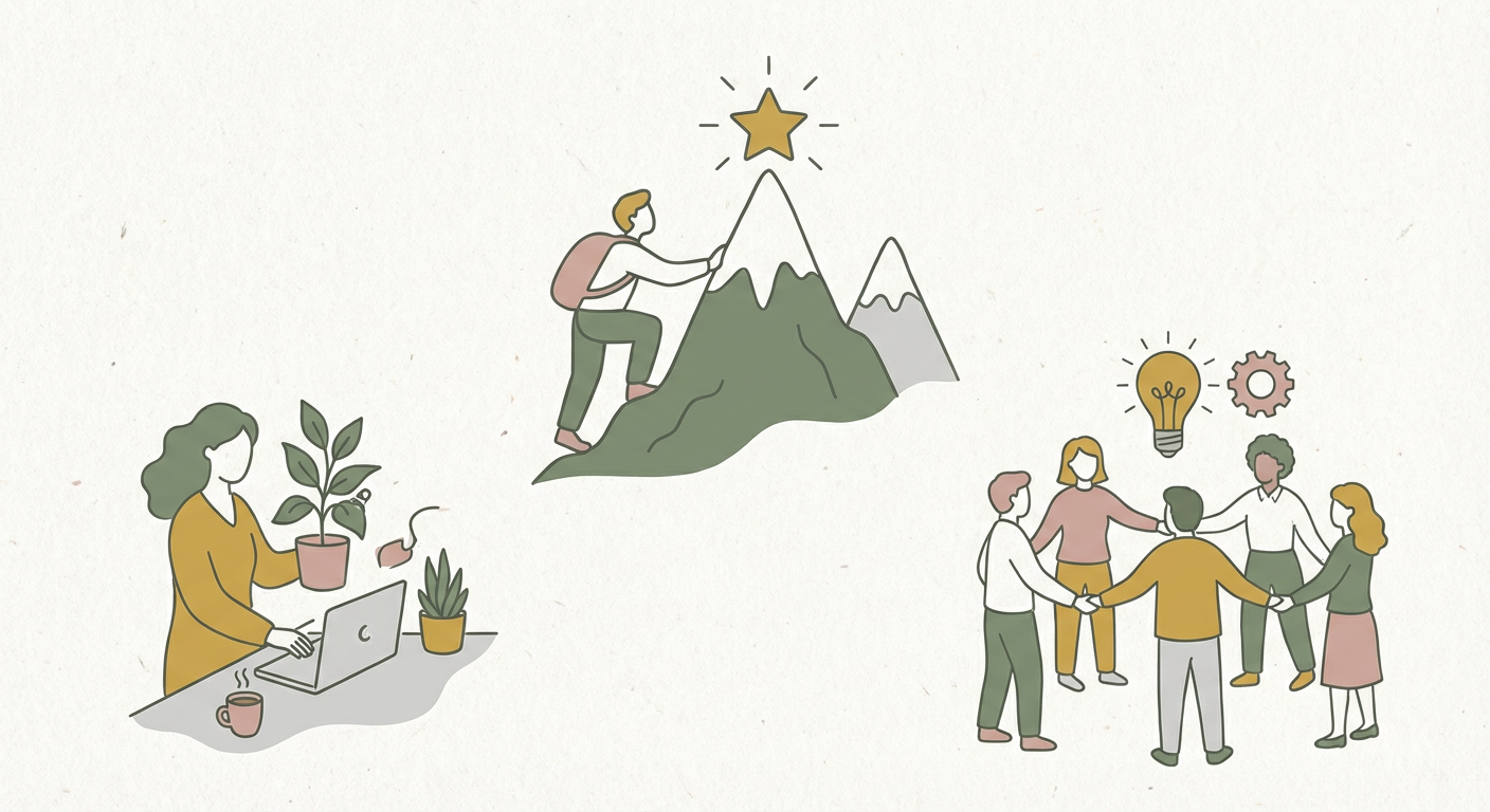 仕事や目標達成のイメージイラスト