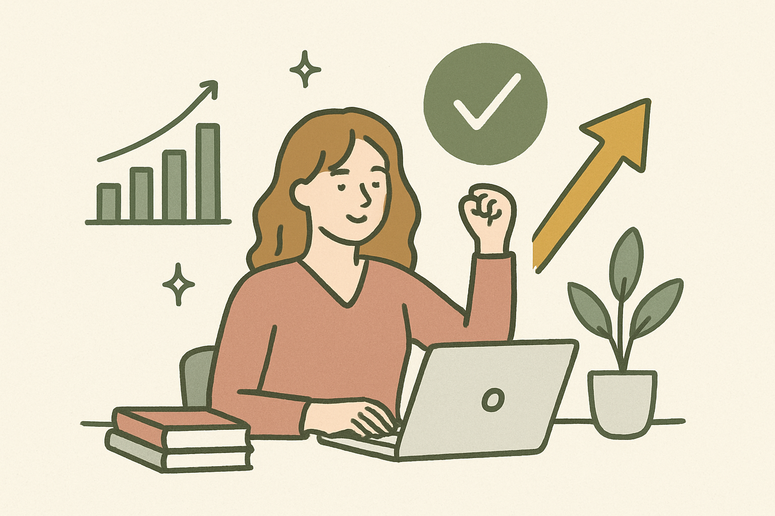 仕事で成果を出すイメージイラスト