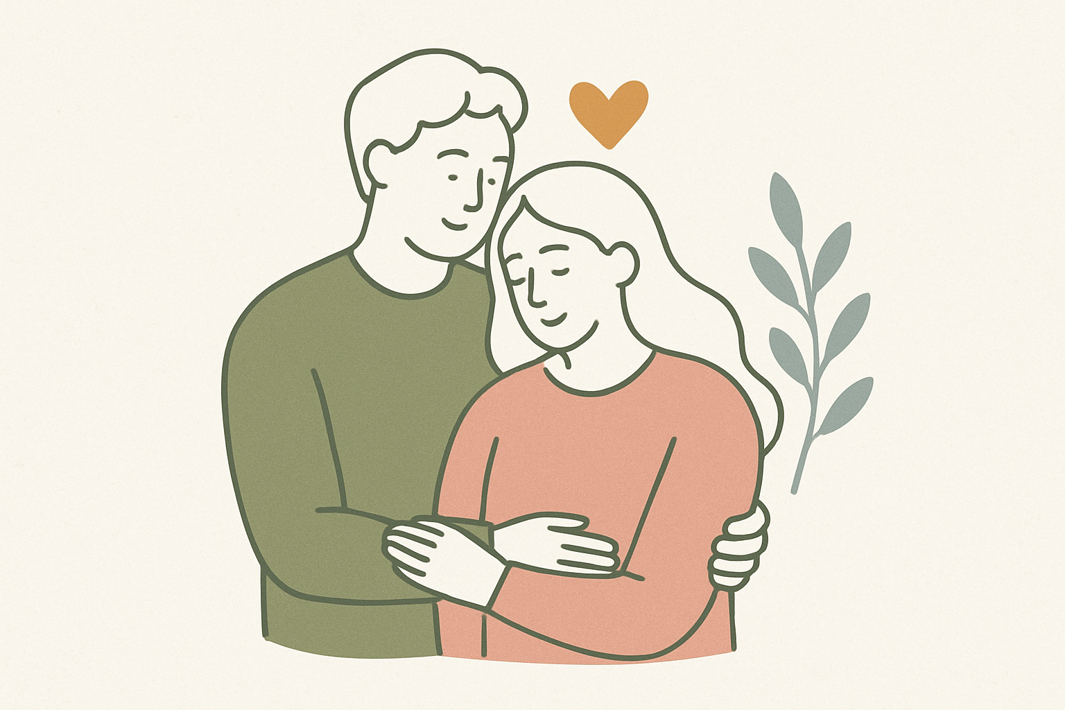 恋愛・パートナーシップをイメージした温かみのあるイラスト