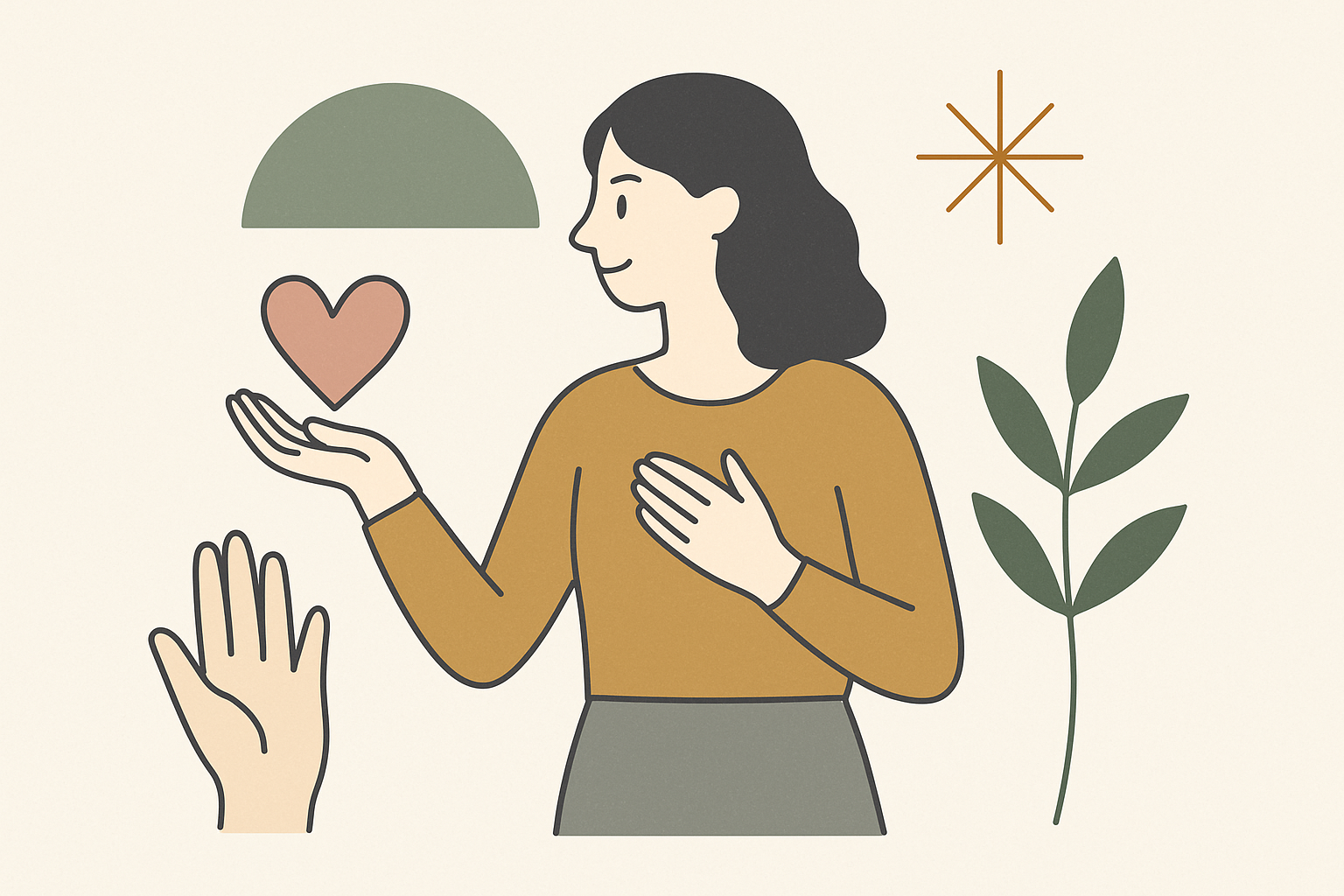 感謝・ポジティブな行動をイメージしたイラスト