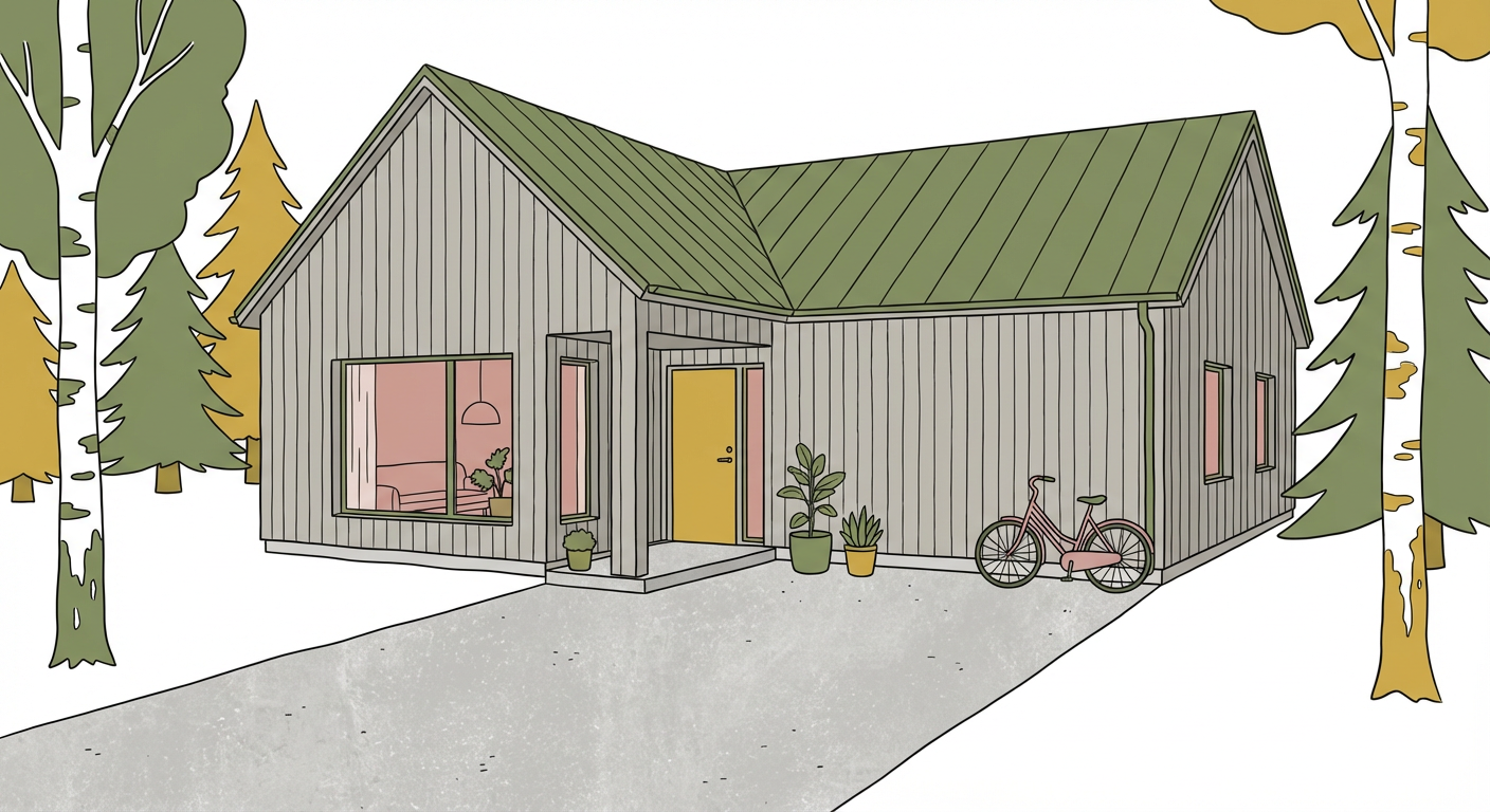 戸建て住宅のコンクリート駐車場のイメージ