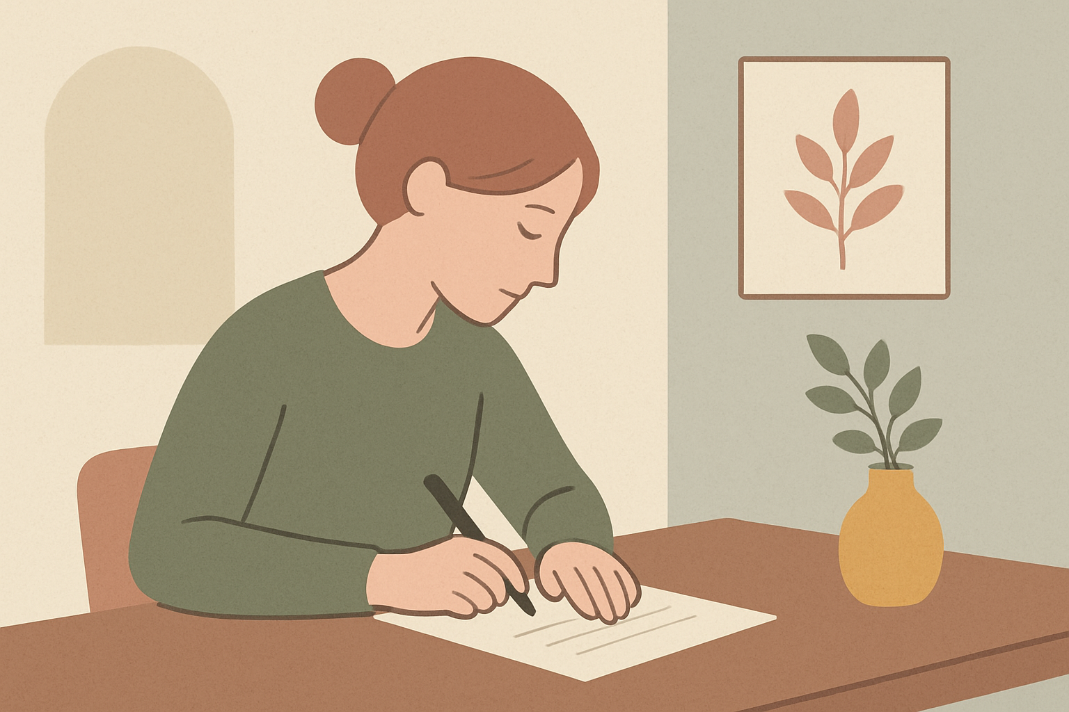 手紙を書いているイメージ