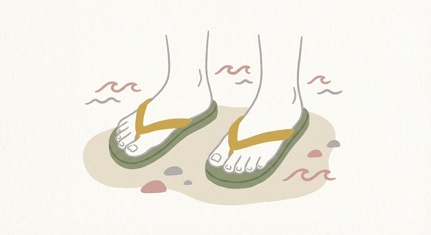 ビーチサンダルと足元のイメージイラスト