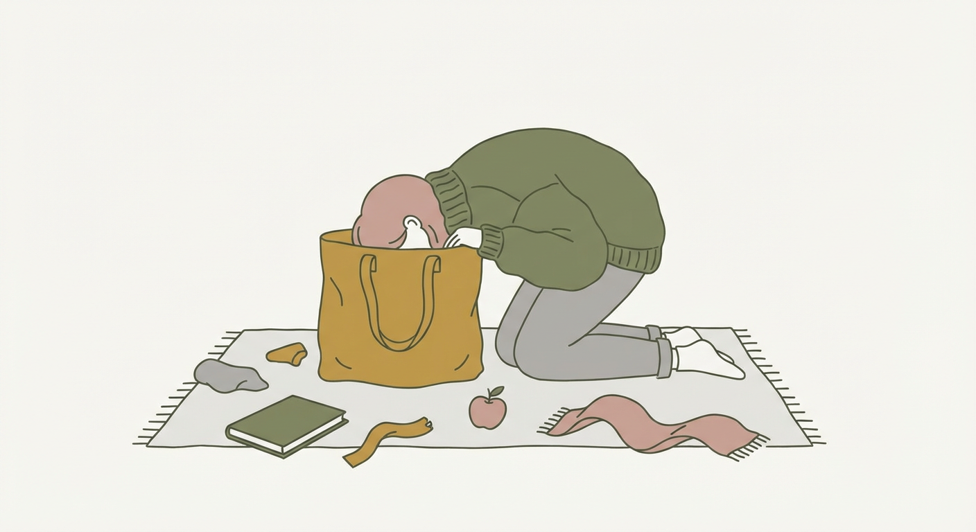バッグの中を探している人のイメージ