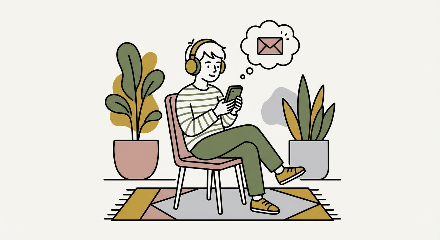 スマホでLINEを送る中学生のイメージ