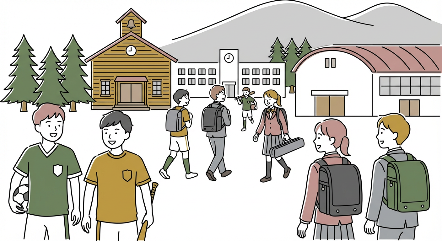 部活に笑顔で戻る中学生のイメージ
