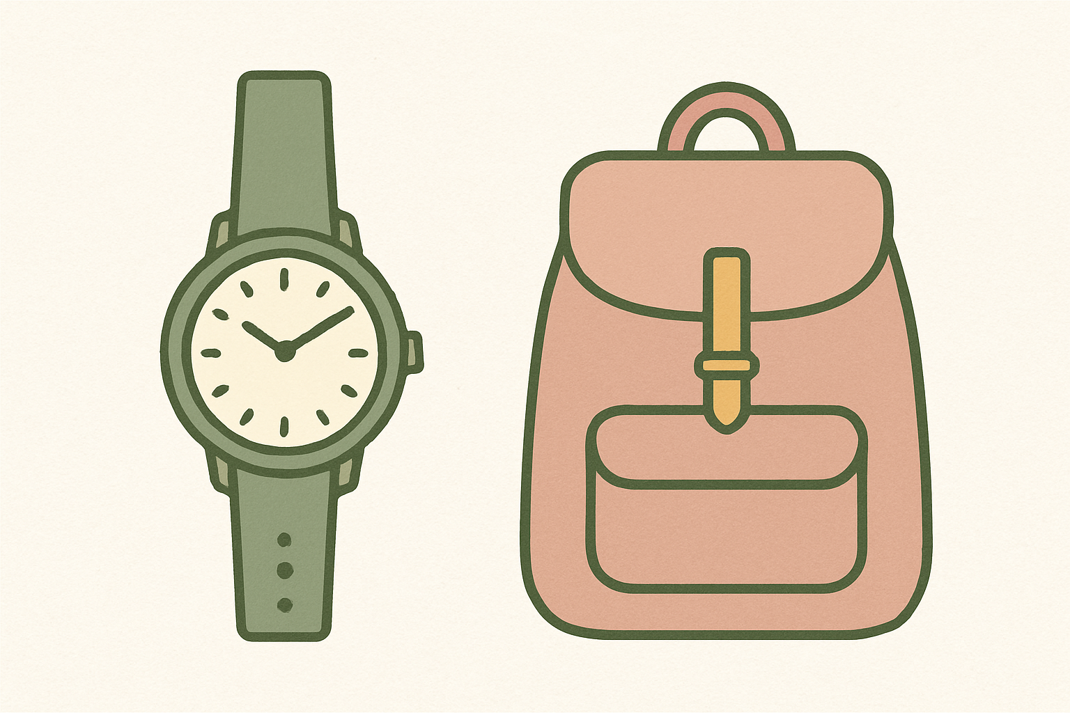 男子向けの腕時計やリュックが並んだイメージ