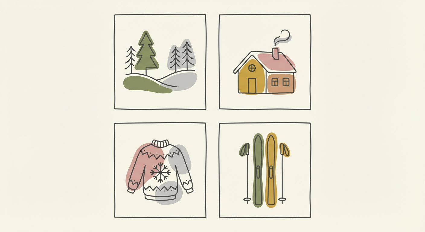 4パターンを示すアイコン的なイラスト