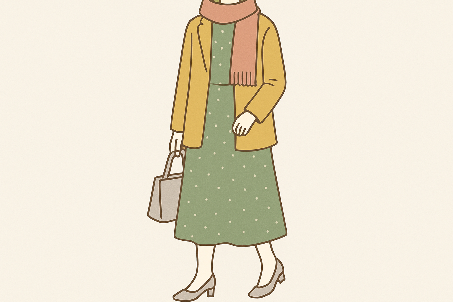 入学式のママのパンプスと春らしいコーディネートのイメージ