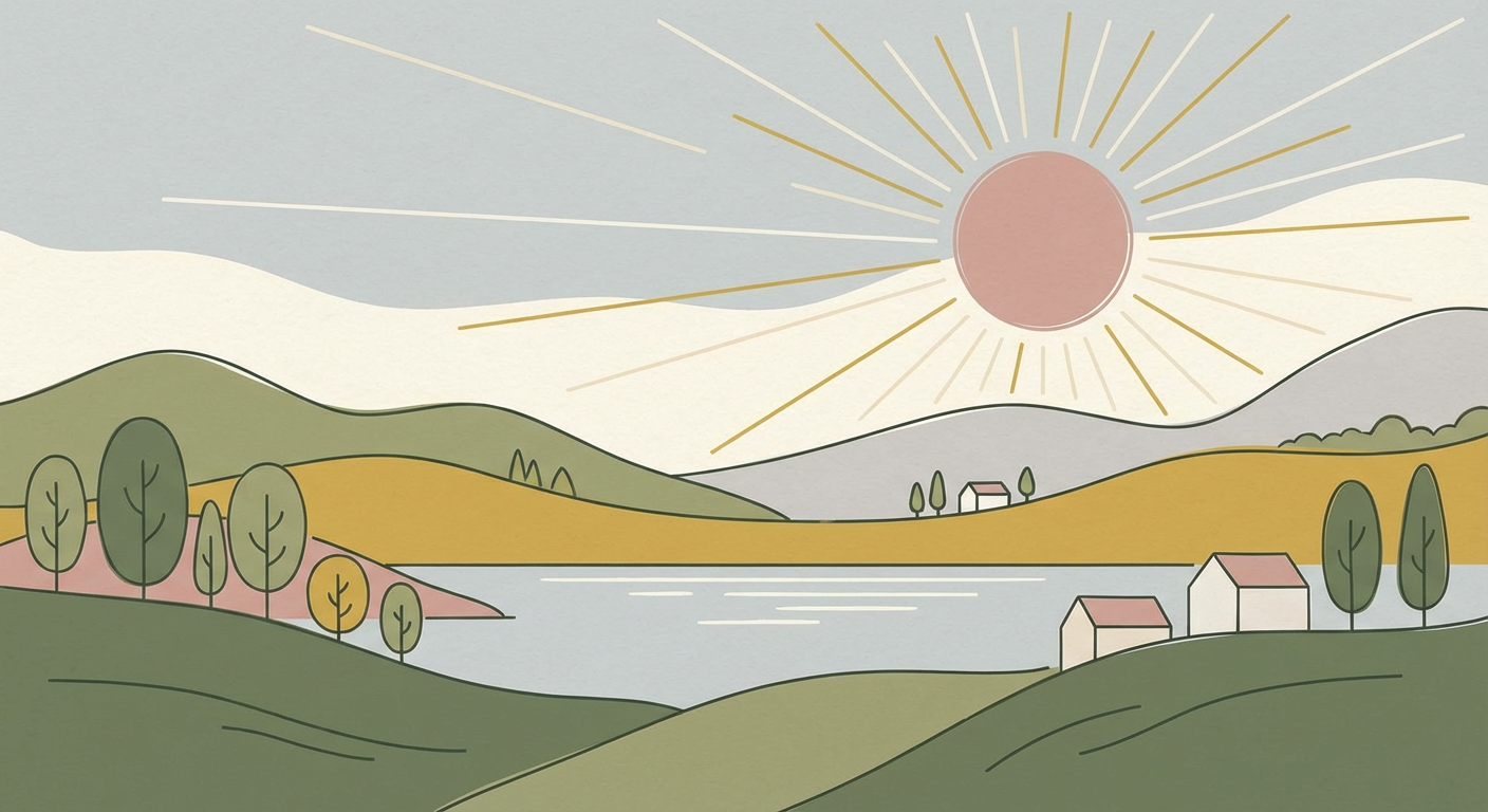 穏やかな空と光をイメージした風景