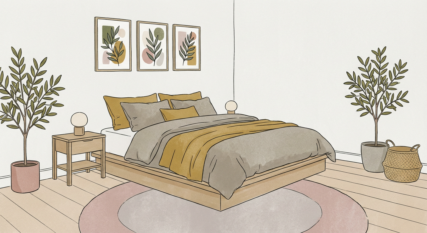 快適な寝室のイラスト