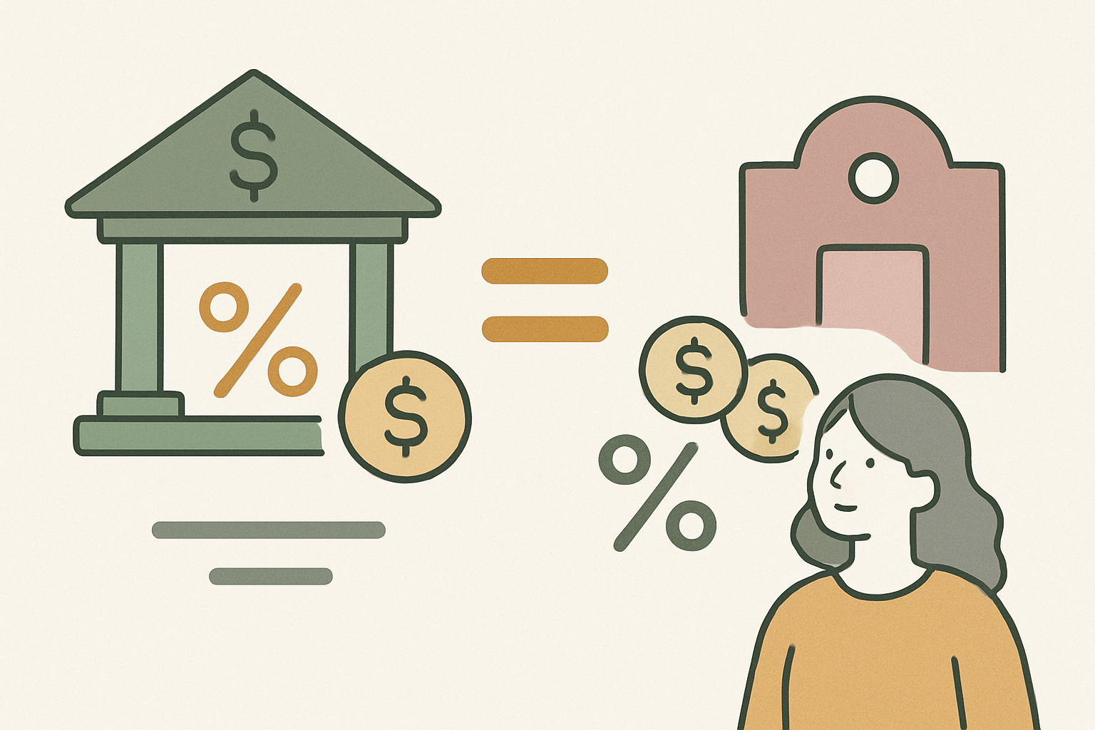 銀行の手数料比較のイメージイラスト