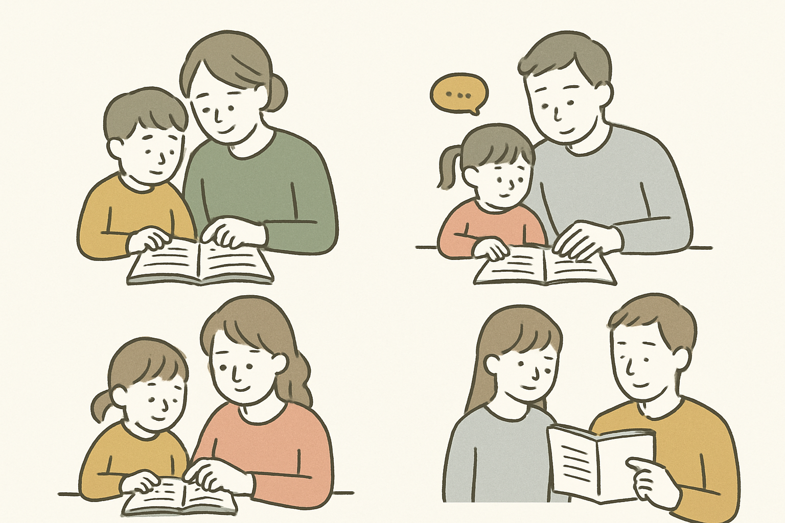 年齢別の連絡帳活用ポイントのイメージイラスト