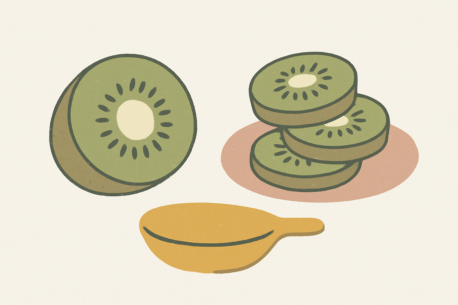 キウイの断面と適量のイメージイラスト