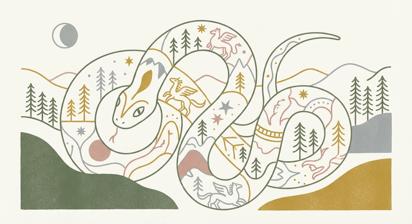 夢の中の蛇のイメージ（北欧風）