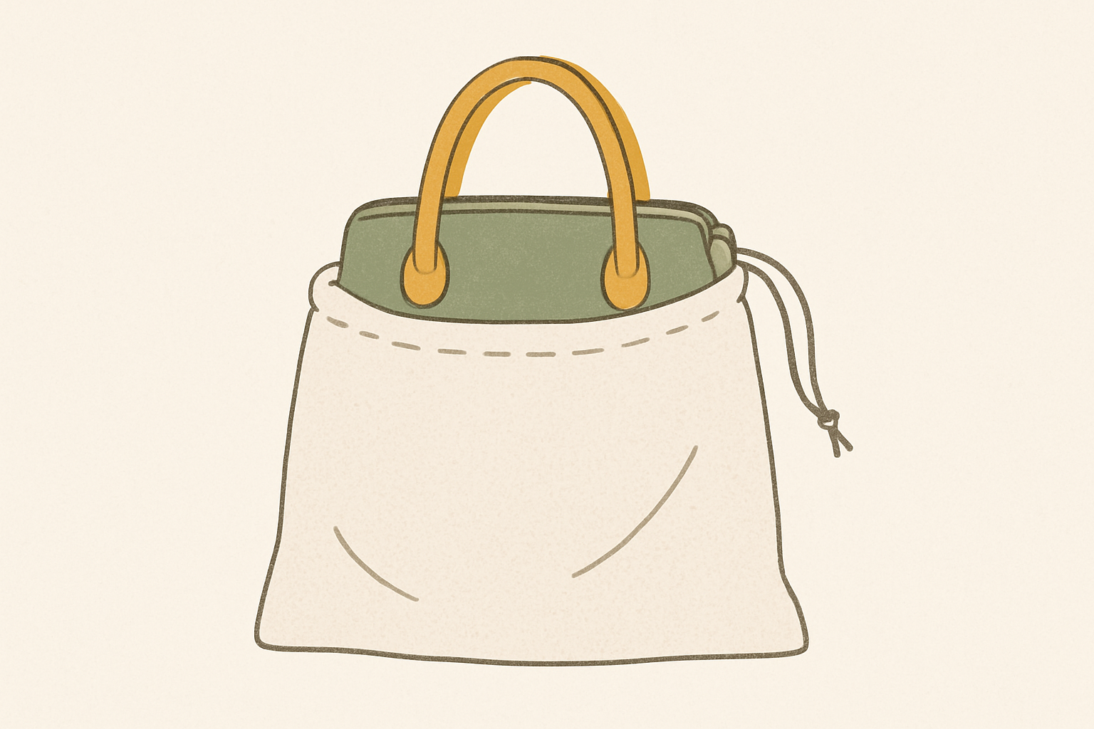 合皮バッグを不織布カバーに入れて保管するイメージ