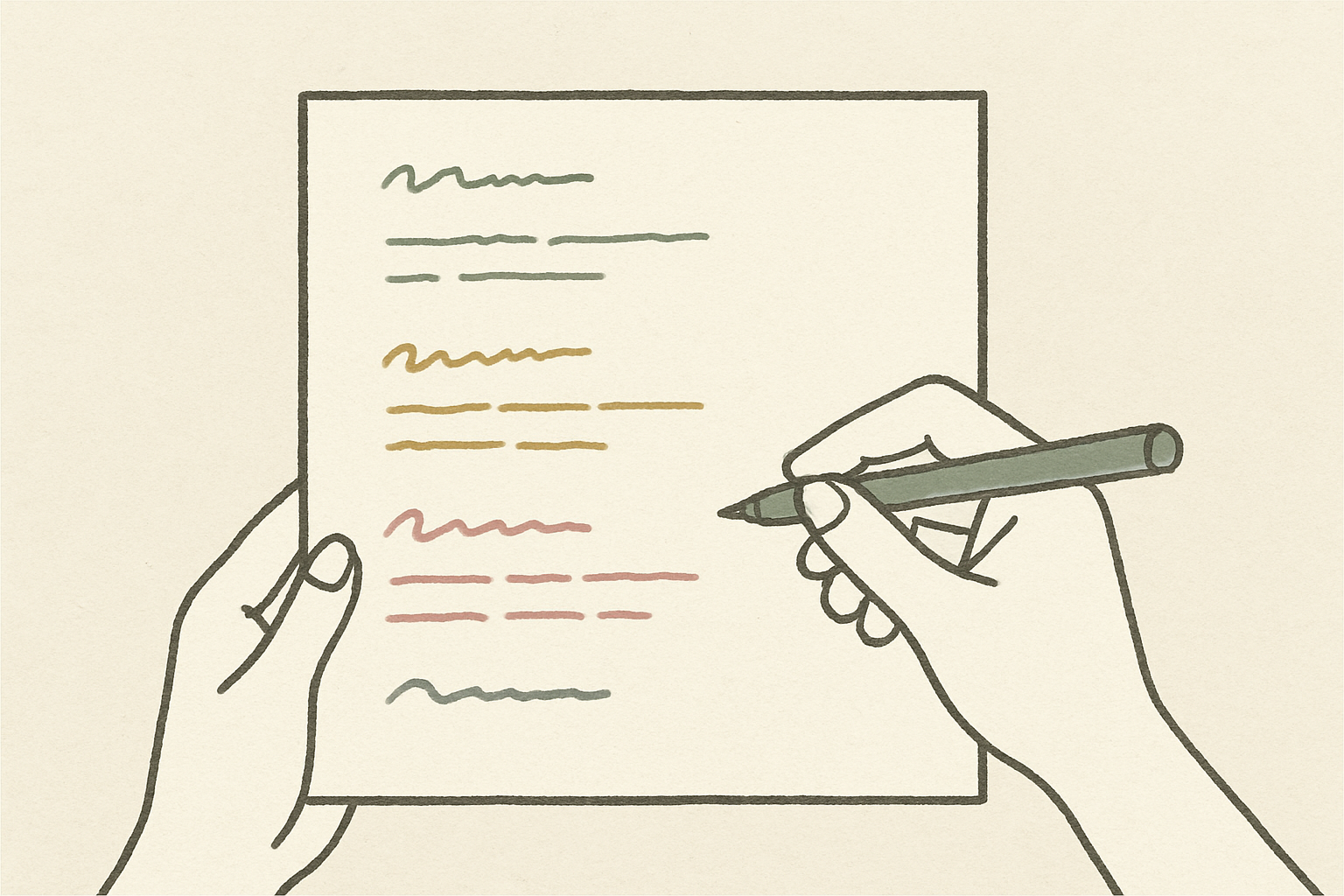 色紙に寄せ書きメッセージを書いているイメージ