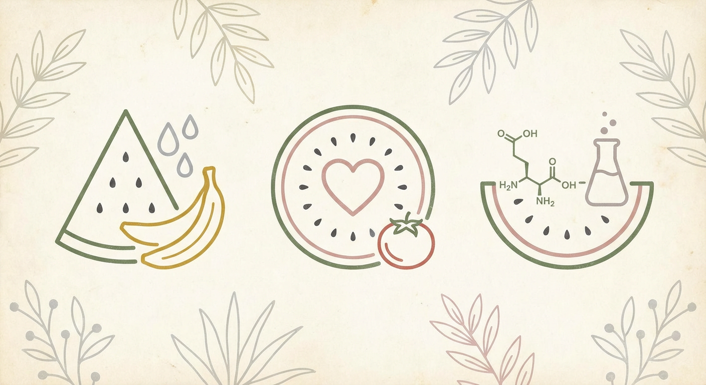 スイカの栄養素（カリウム・リコピン・シトルリン）のイメージ