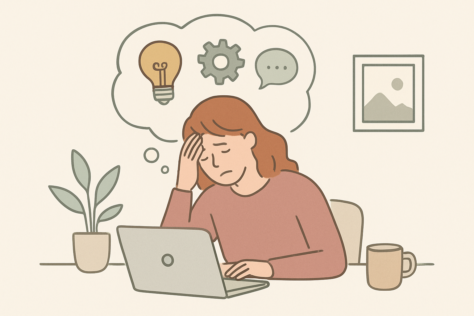 仕事のモヤモヤの原因を整理するイメージイラスト