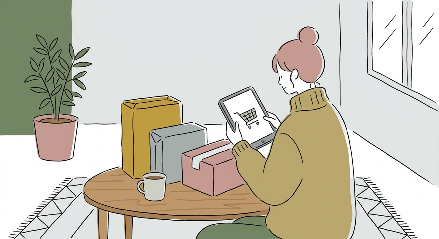 オンラインショッピングで買い物をするイメージ