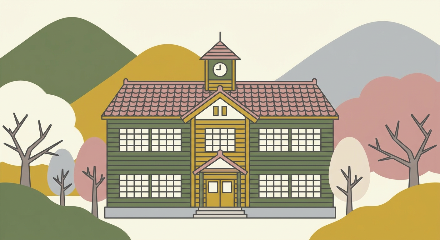 大正時代の学校風景・歴史を感じさせる校舎のイメージ