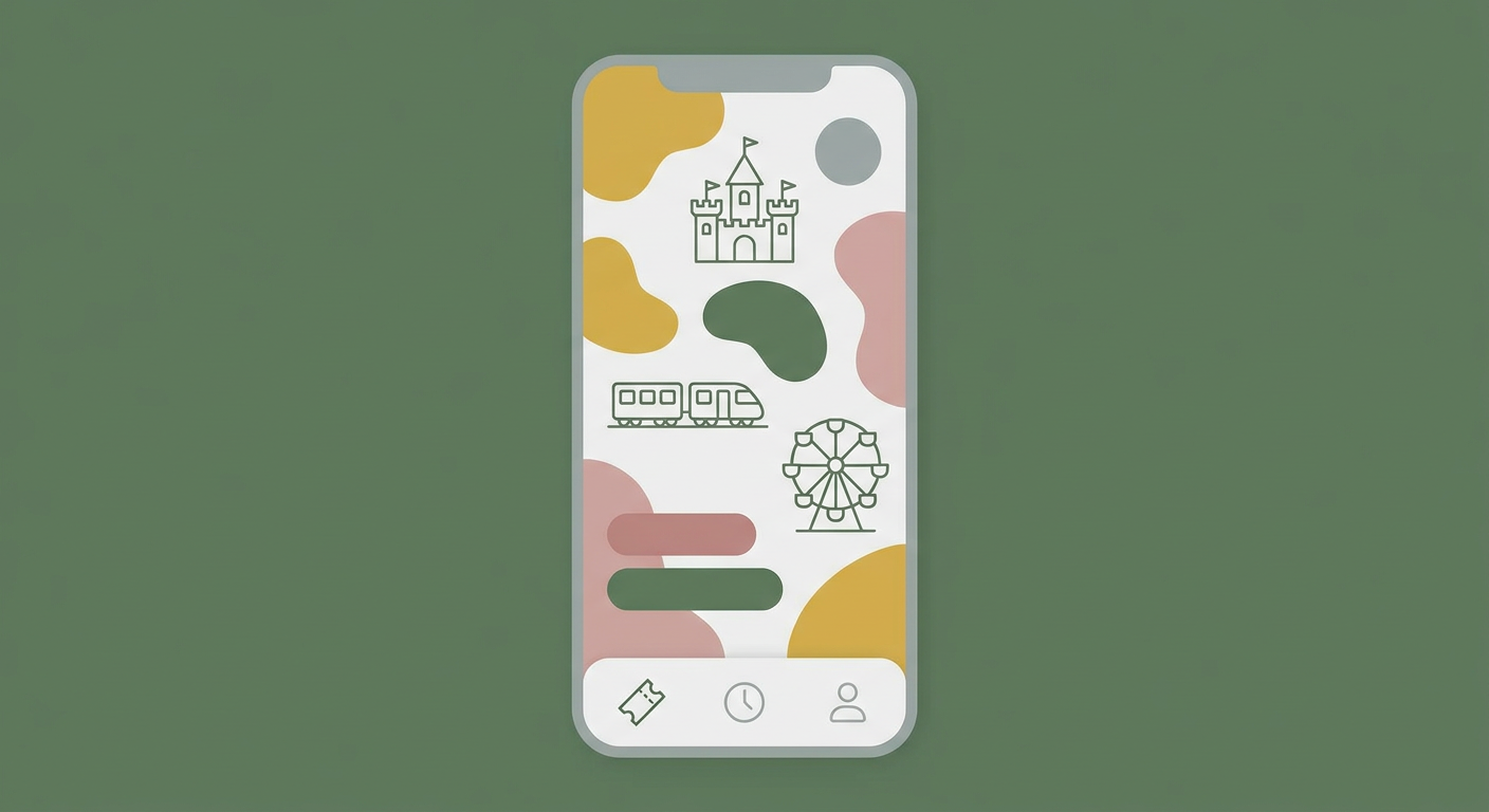 ディズニーリゾートアプリのスマホ画面イメージ