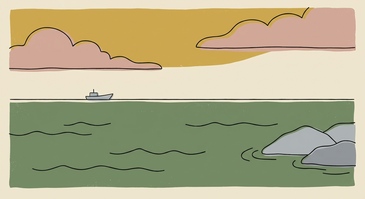 穏やかな朝の海と空（凪の情景）