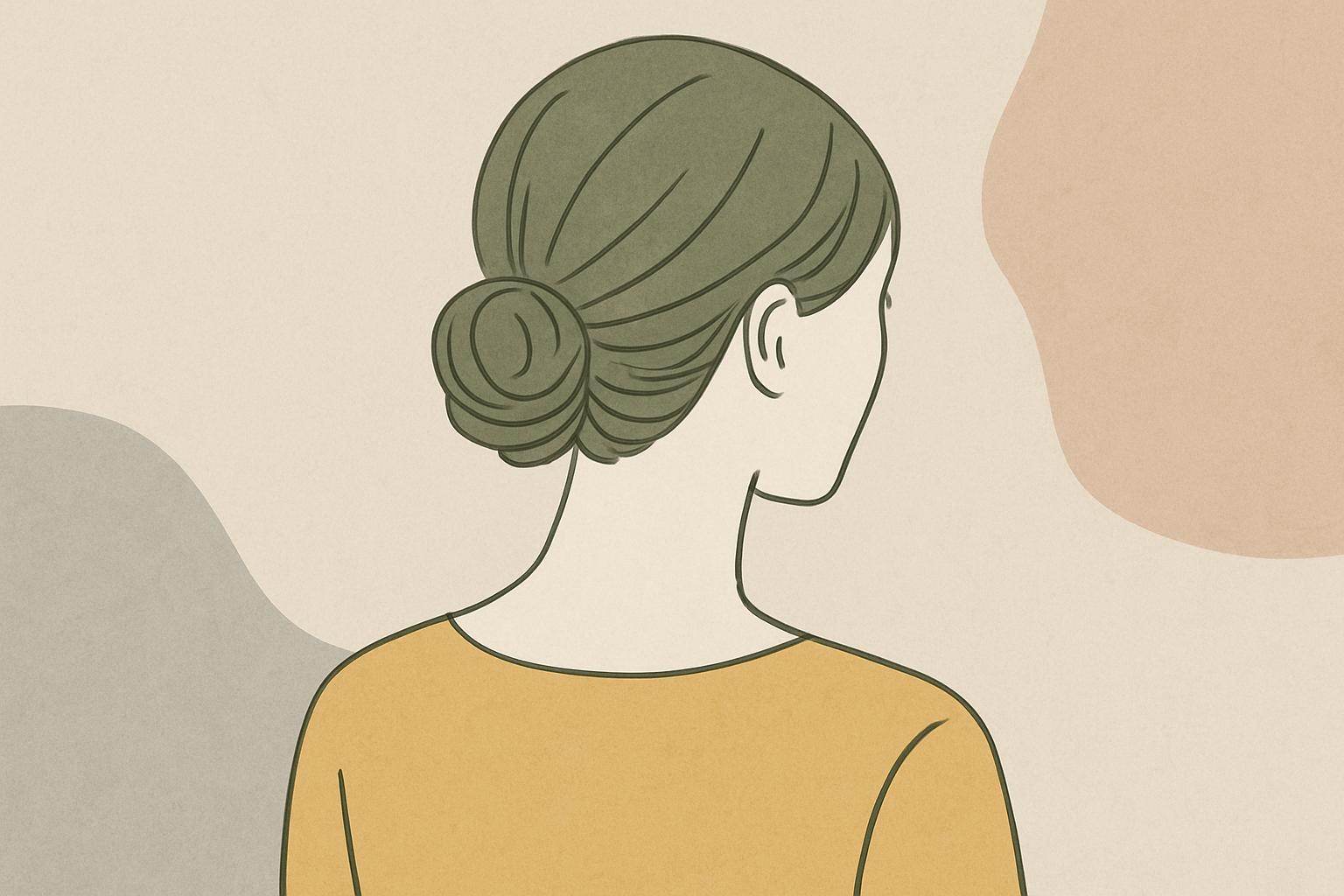 うなじを見せた涼しげなまとめ髪の女性のイメージ