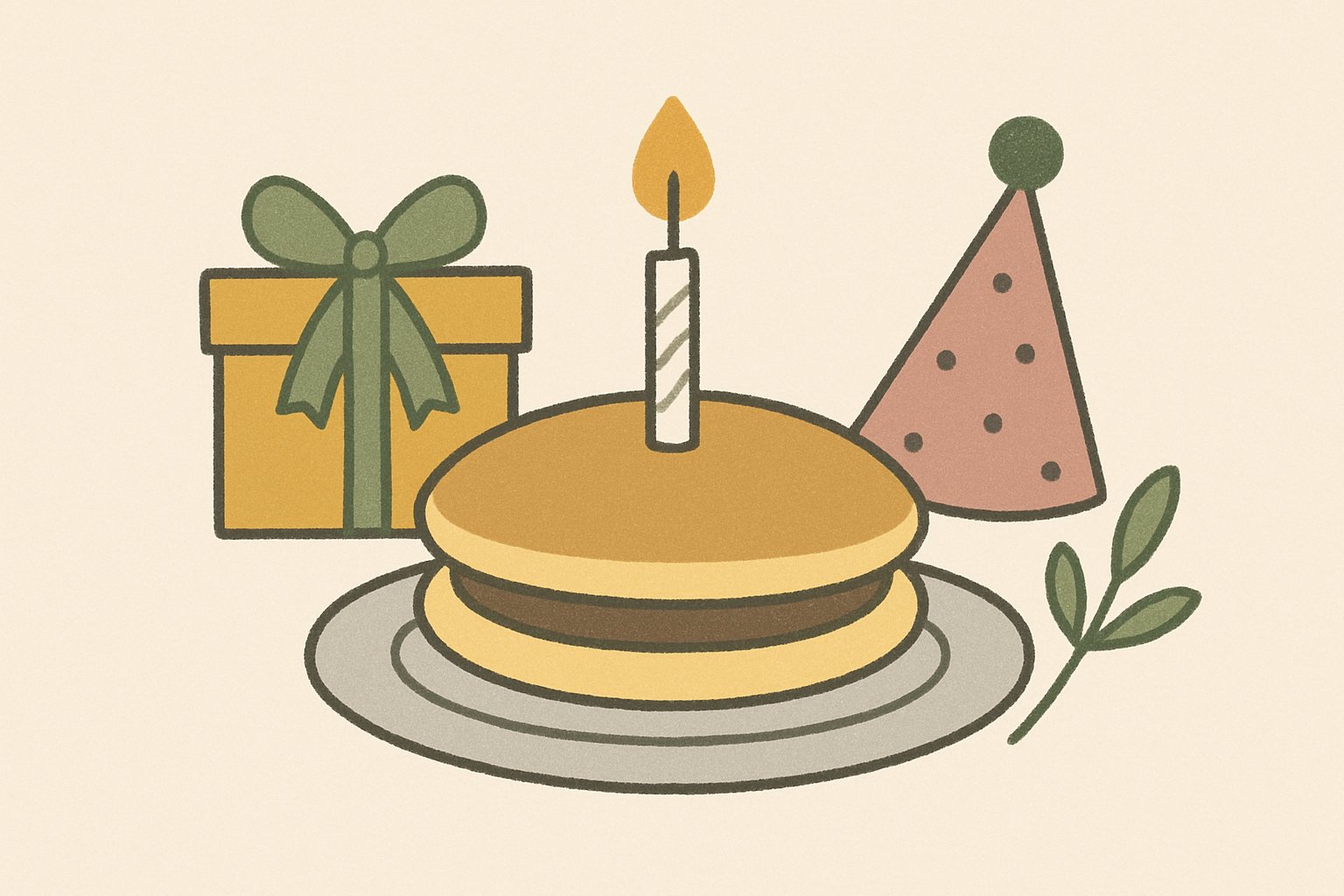 どら焼きと誕生日のお祝いのイメージ